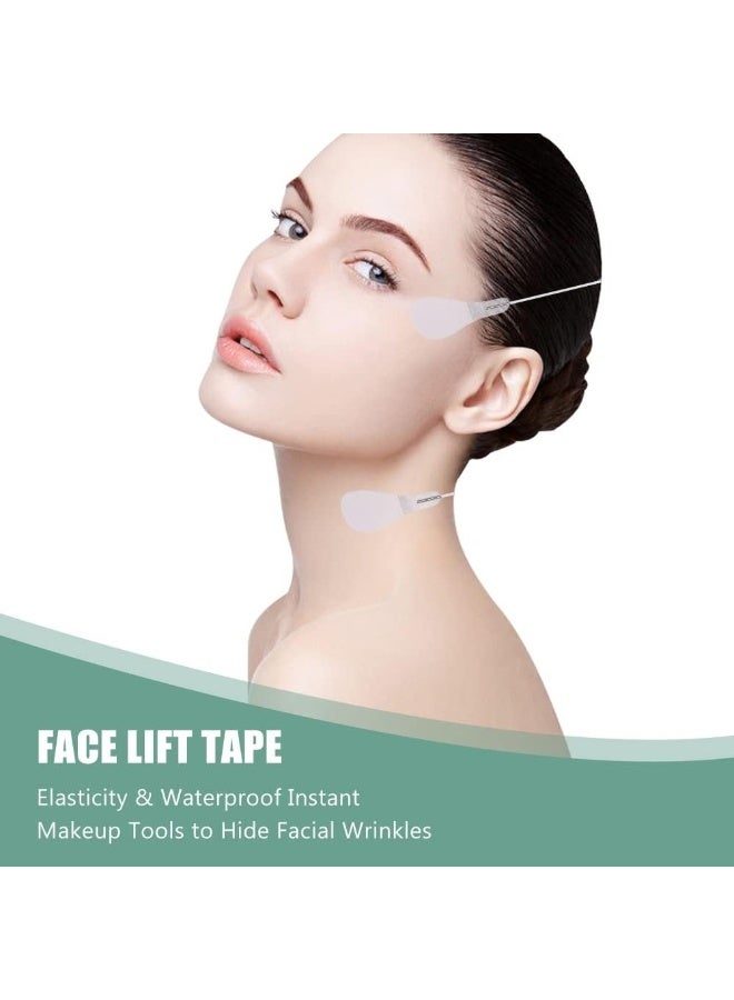 شريط لاصق لشد الوجه، 20 قطعة من ملصقات شد الوجه الفورية، مرن غير مرئي مقاوم للماء، شد الرقبة يقلل من الذقن المزدوجة، رقع رفع التجاعيد، أدوات شد الوجه لتأثير فوري - Image 5